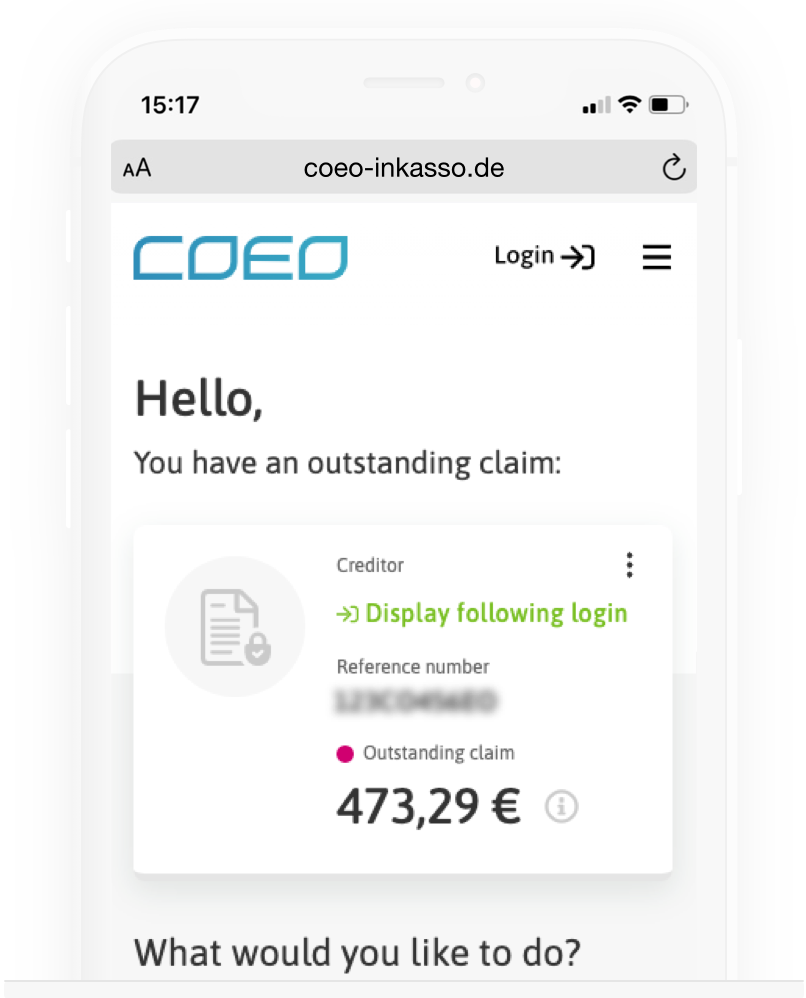 Service portal | coeo Inkasso